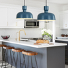 Pendant Lights Kitchen Island - Farmhouse Pendant Light Fixture with Hammered Shade, Adjustable Hanging Lamp Dome Ceiling Lighting for Living Room Foyer