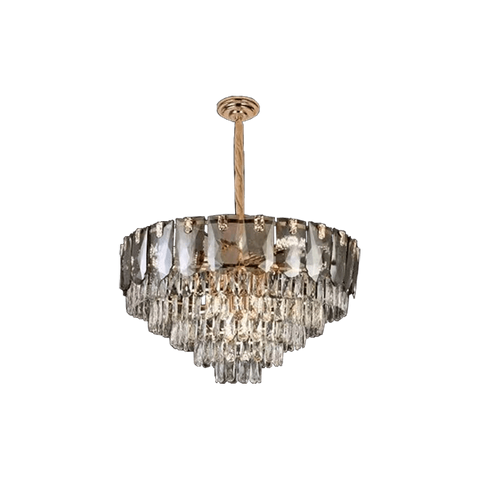 9501 Electroplated Gold LED Gold Modern Crystal Chandelier E14 Lamp Head