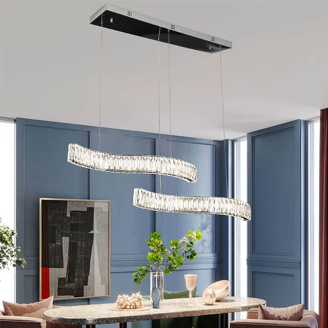 650*170Mm24+24W Two-Colour Light Source Stainless Steel + Crystal Led Crystal Lamp Rose Light Table Lamps Interior Ceilings