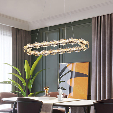 730*310Mm32+32W Two-Colour Light Source Stainless Steel + Crystal Chandeliers & Pendant Lights Interior Ceilings