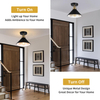 Modern Ceiling Light, 9.25'' Hallway Light Fixtures Ceiling, Black Flush Mount Ceiling Light Fixture for Bedroom, Farmhouse Dining Room, Foyer, Hallway 