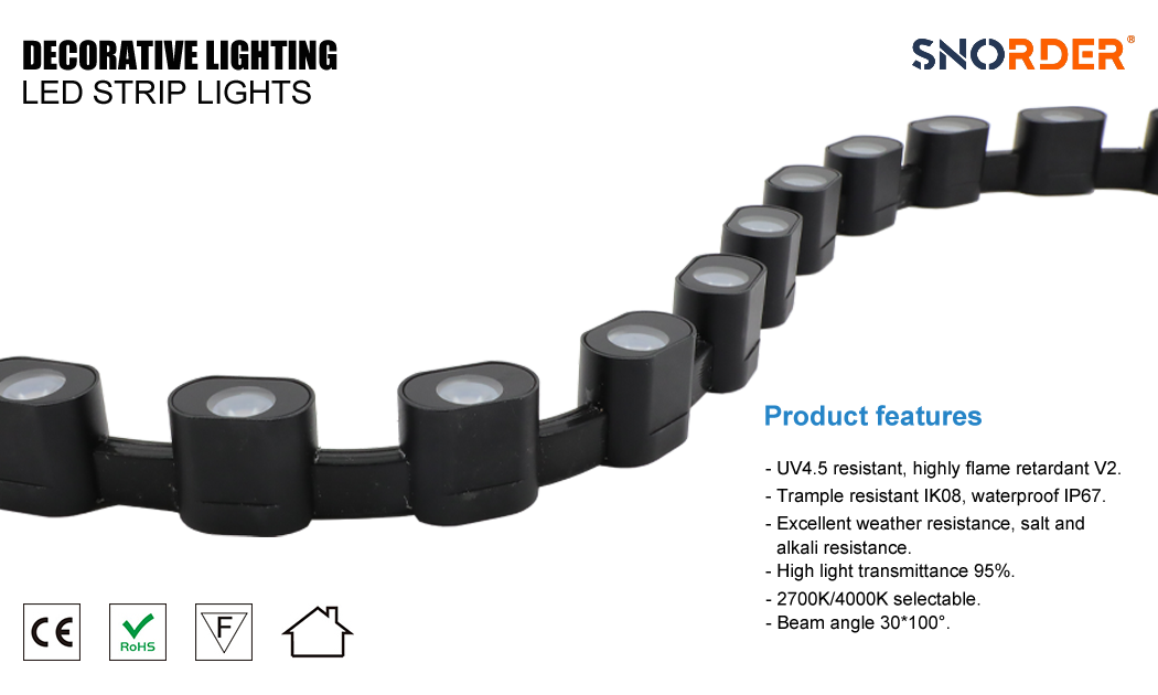 1. IP67 outdoor waterproof LED strip 3030SMD 36W wholesale shearable light strip 2.4M per roll of 2700K 4000K optional RA80
