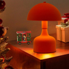 Mushroom Lamp Bedside Table Lamp,Flocking Table Lamp,Aesthetic Modern Lighting for Bedroom Retro Living Room Decor,Button Control Table Lamp for Birthday Christmas Gifts（Orange） ﻿ 