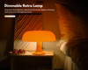  Mushroom Lamp, Dimmable Mushroom Table Lamp with 3 Lighting Modes, 70s Retro Lamp Mid Century Modern Lamp Mushroom Shaped Donut Lamp for Bedroom, Cool Home Decor Aesthetic Lamp