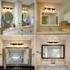 Black and Gold Bathroom Lighting Fixtures Over Mirror, Modern Vanity Lights Features 360 Rotatable Head, 3 Light Color Options Bathroom Vanity Light for Mirror, Bathroom 