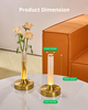 Gold Flower Lamp, Rechargeable Cordless Dining Table Lamp, 2 Color Stepless Dimming Touch Lamp, Battery Vase Lamp for Home/Dinner (Flower Not Included) 