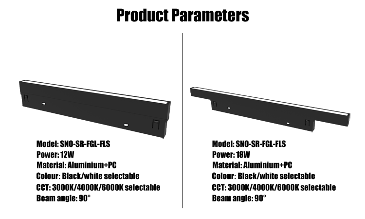 5. 12W 18W China-made LED hot-selling aluminum magnet lamp 3000K 4000K 6000K can be selected, IP20 indoor lighting has a 3-year warranty, and sand white and sand black can be selected
