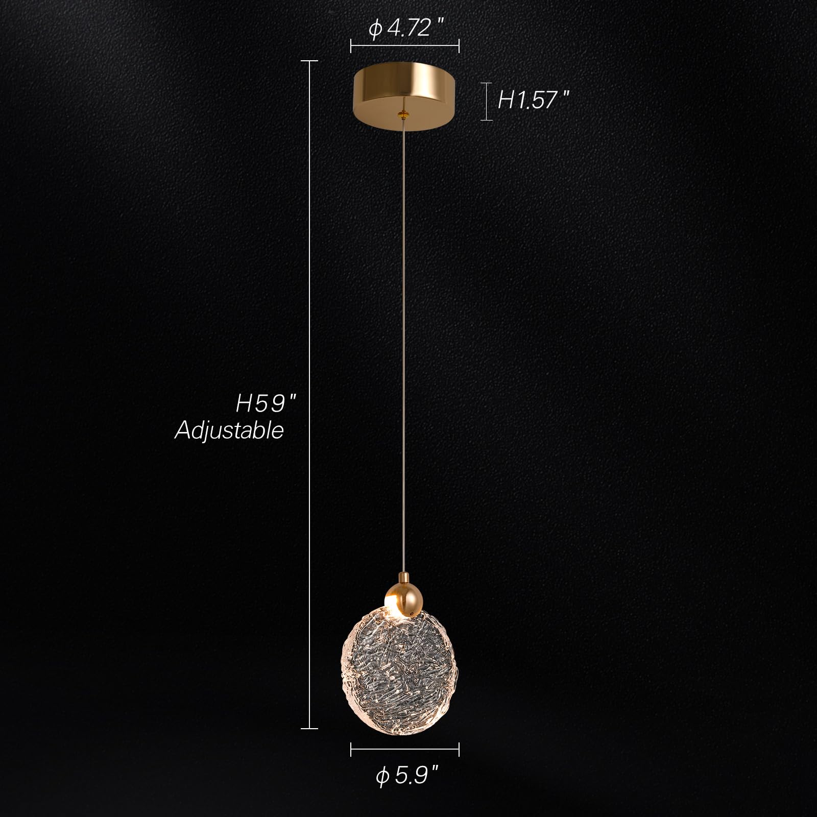 Crystal Pendant Lights for Kitchen Island, Gold Pendant Lights Kitchen Island with 3-Color Lights, Island Lights for Kitchen, Kitchen Island, Dining Room, Bedrooms 
