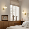 1-Lighting Milk Ribbed Glass Wall Sconce Indoor Gold and White Wall Sconce Minimalist Slim Long Sconces Brass Hallway Wall Light Fixtures Globe Vanity Lights for Bathroom Bedroom