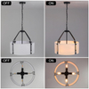 Drum Pendant Light 4Lights, Fabric Drum Pendant Lighting Fixture Drum Hanging Light Simple Modern Pendant Lighting for Dining Room Hallway Foyer 