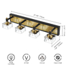 4 Light Bathroom Vanity Light, LED 24W Bathroom Lighting Fixtures Over Mirror, Gold Black Bathroom Light Fixture, Wall Sconce Light with Crystal Shade, Bathroom Wall Light Fixtures, Day Light 