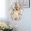 Small Crystal Chandelier, Mini Elegant Crystal Chandelier Light Fixture, 1-Light Pendant Light Fixture, Adjustable Hanging Lighting for Entryway, Bedroom, Girls Room, Kitchen Island
