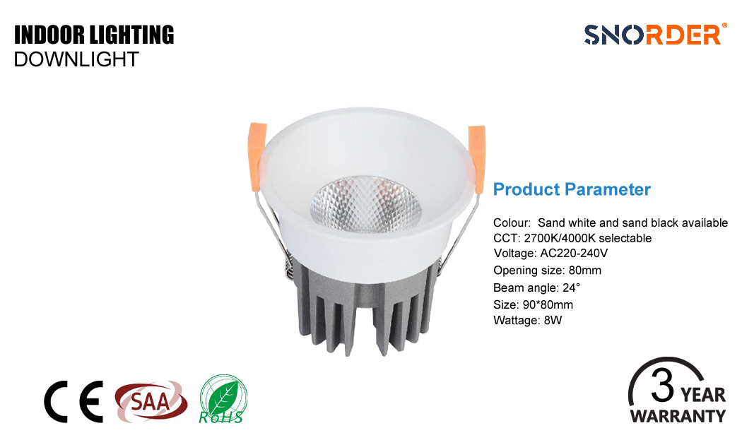 Detail map downlight SNO-D-STDA-8W（1）