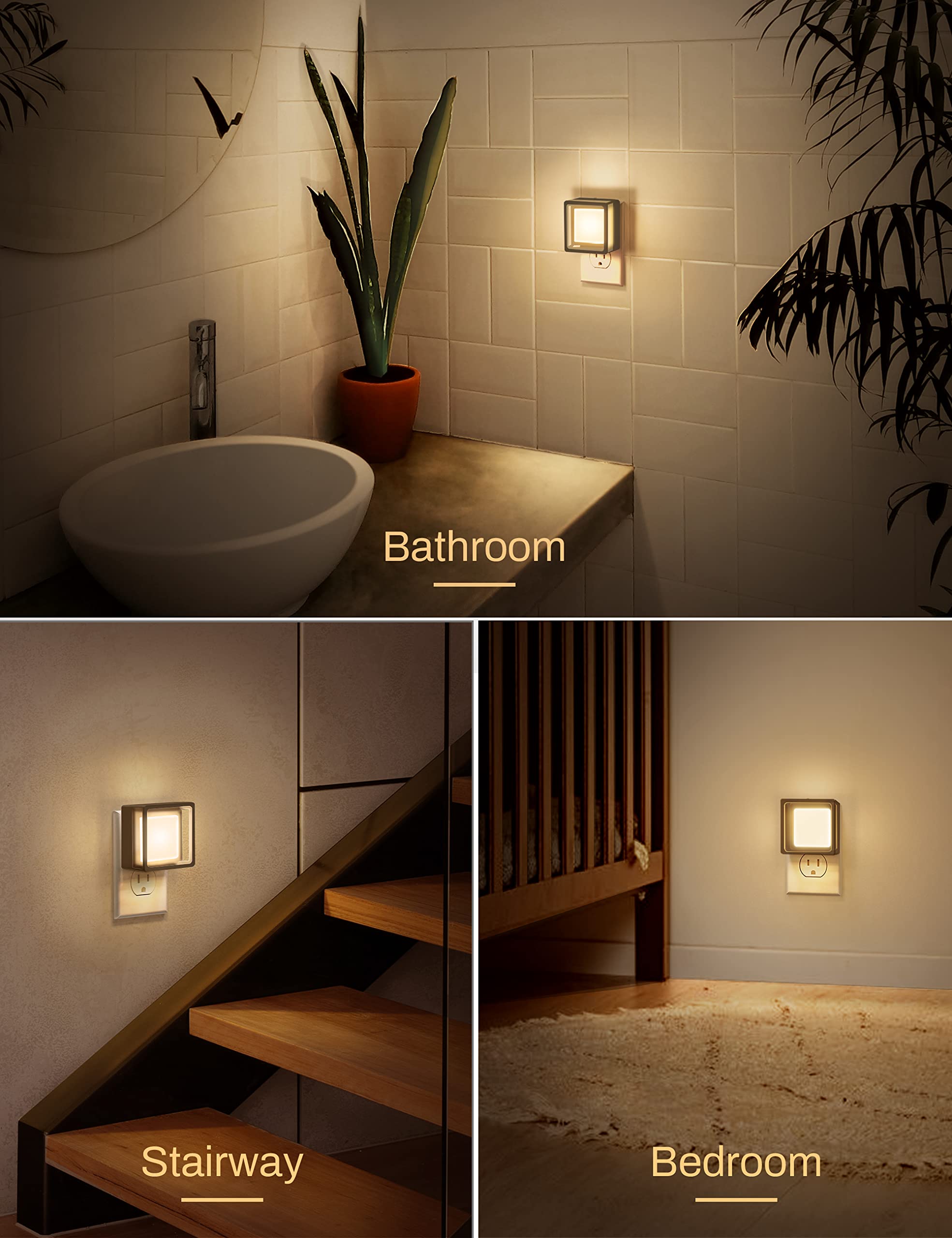 Night Light, Night Lights Plug Into Wall, Night Light, Dusk to Dawn Sensor, LED Night Light Adjustable Brightness, Bedroom, Bathroom, Hallway, Stairs, Halloween, Party