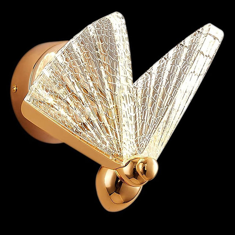 Gold Wall Lamp Butterfly LED Light of The Wall Luxury Modern Living Room Bedroom Bedside Hallway Porch - Wall Light Bedroom Light fixtures, Acrylic