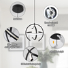Black Modern LED Chandeliers, Dimmable Globe Pendant Lights Fixture, 13.8