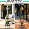 45.5'' Solar Lights with 2 Tier Plant Stand, Metal Solar Floor Lamps, Solar Powered Outdoor Waterproof Lights Flower Shelf for Patio Deck Yard Garden Porch Decor 