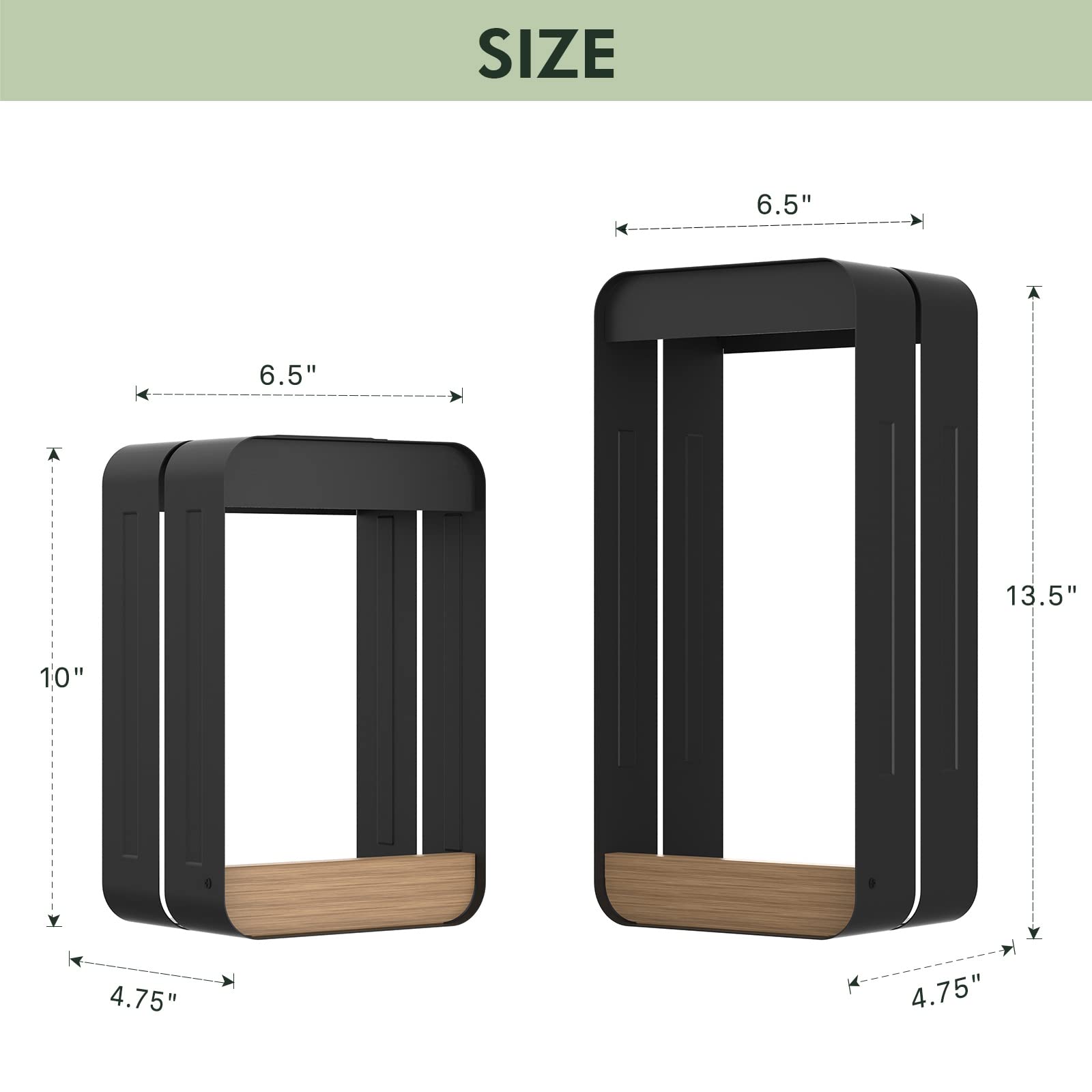 Grand Patio Outdoor LED Solar Power Wall Sconce Shelf Planter, Waterproof Decor Wall Lamp Light with Woodgrain Design for Porch, Patio. Solar Energy, Black
