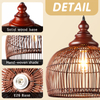 Rattan Pendant Light Kitchen Island, 15.8" Boho Dining Room Light Fixture Hand-Woven Wicker Chandelier Farmhouse Weaving Lighting Coastal Ceiling Hanging Lights for Living Room Restaurant 