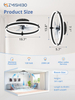 Ceiling Fans with Lights and Remote, Low Profile Ceiling Fans, 3000-6000K Dimmable Modern Flush Mount LED Fan Light, 6 Wind Speeds, White Fandelier Ceiling Fans with Lights for Bedroom 