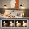 Battery Operated Wall Lights, Wireless Battery Powered Wall Sconce, Modern Metal Indoor Wall Lamp, Dimmable with Remote, Suitable for Living Room Bedroom Golden-Like Brass Finish