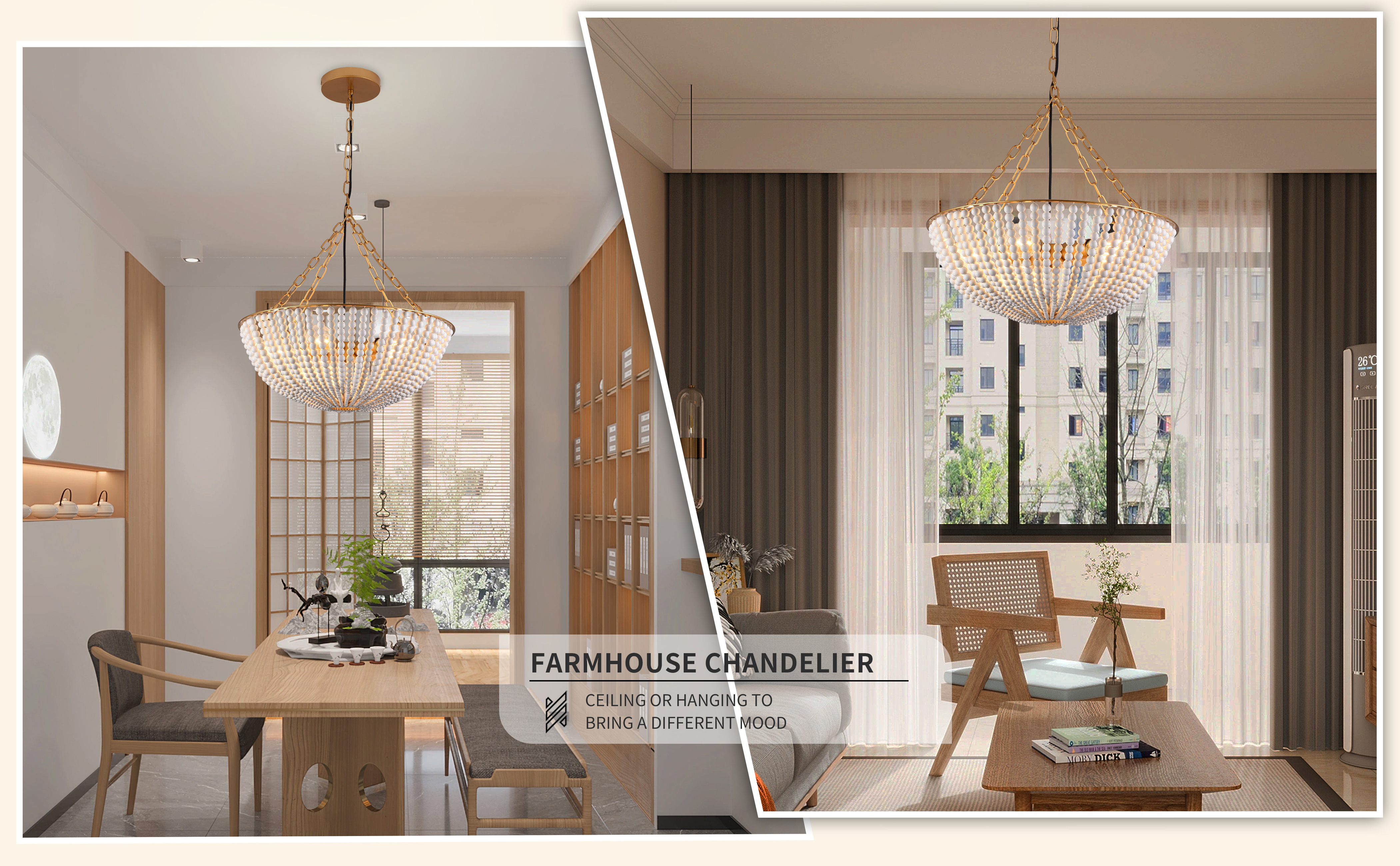 Bohemia Wood Beaded Chandelier (9)