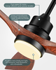 Ceiling Fans with Lights and Remote, Outdoor Ceiling Fan for Patios with Light 3 Downrods, 3 Blades Modern Ceiling Fan Noiseless Reversible DC Motor, Wood Fan for Farmhouse 