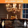 E14 LED Bulbs, Chandelier Light Bulbs 40 Watt Equivalent, Flame Tip Candelabra Light Bulbs 4W, Amber Glass,2500K Warm White, 430LM 35*118MM 