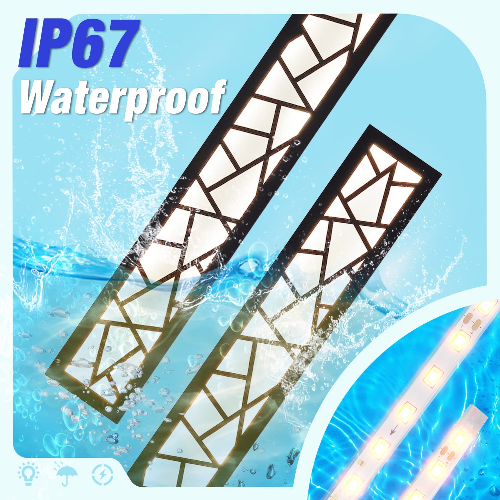 LED Wall Sconces Outdoor LED Wall Lights Minimalist Waterproof Led Wall Light IP67 3000K Long Strip Wall Lamps Suitable for Outdoor Wall Sconce/Indoor Decorative Lighting