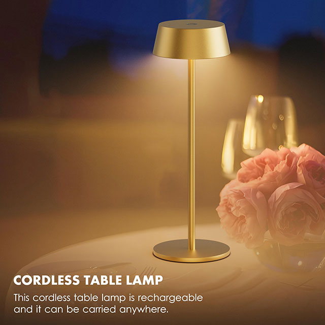 Table Lamps,Battery Operated Table Lamp Cordless Outdoor Touch LED Table Lamp for Restaurant/Living Room/Bedroom 3000K-6000K IP44 Waterproof Battery Capacity 1200mA*2