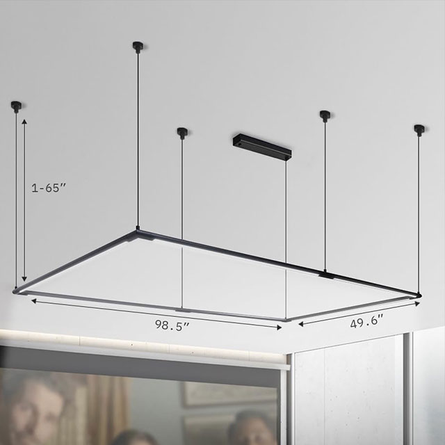 LLED Billiard Pool Table Light, Non-Flickering & Evenly Distributed Light Source, Adjustable Height & 360° Rotatable Light Angle for Billiards Room, Snooker Table, Kitchen Island 