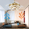 Retractable Ceiling Fan, 42 Inch Chandelier Ceiling Fan with Light, Modern Fandelier Ceiling Fan for Bedroom Living Room Dinning Room, Reverse Motor, 3 Color, 6 Wind Speed