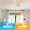 Boho Rattan Ceiling Fan with Light, 20