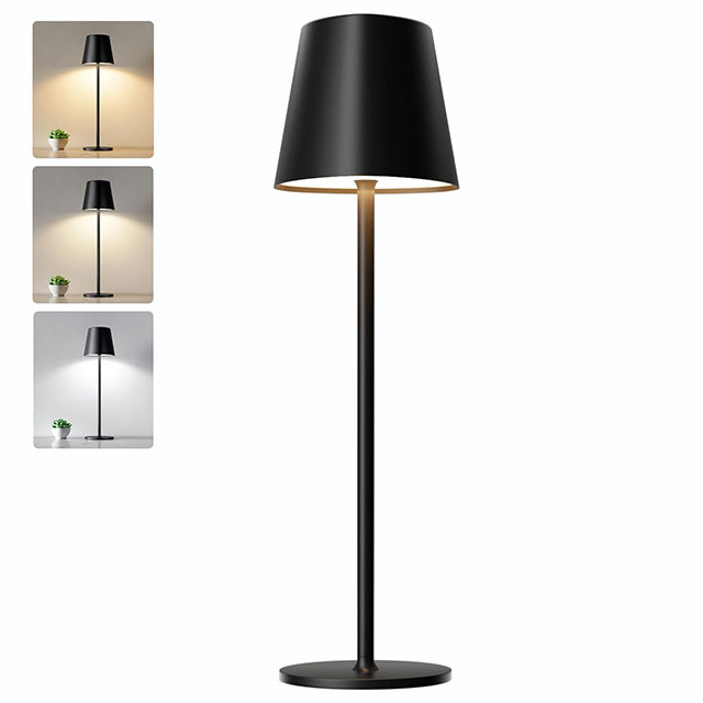 Cordless Rechargeable Table Lamp, 26000mAh Battery Powered LED Desk Lamp, 3 Color Stepless Dimming Up, Portable Table Light Lamp for Bedroom Restaurant Outdoor