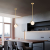 Modern Gold Pendant Light Fixtures Glass Globe Pendant Lighting for Kitchen Island 1-Light Mid Century Pendant Light 