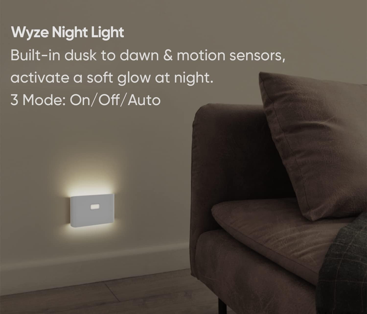 LED Nightlights Rechargeable Night Lights with Dusk to Dawn & Motion Sensors, Warm & Soft White Stair Lights for Bathroom, Hallway, Linkable, Magnetic Mount
