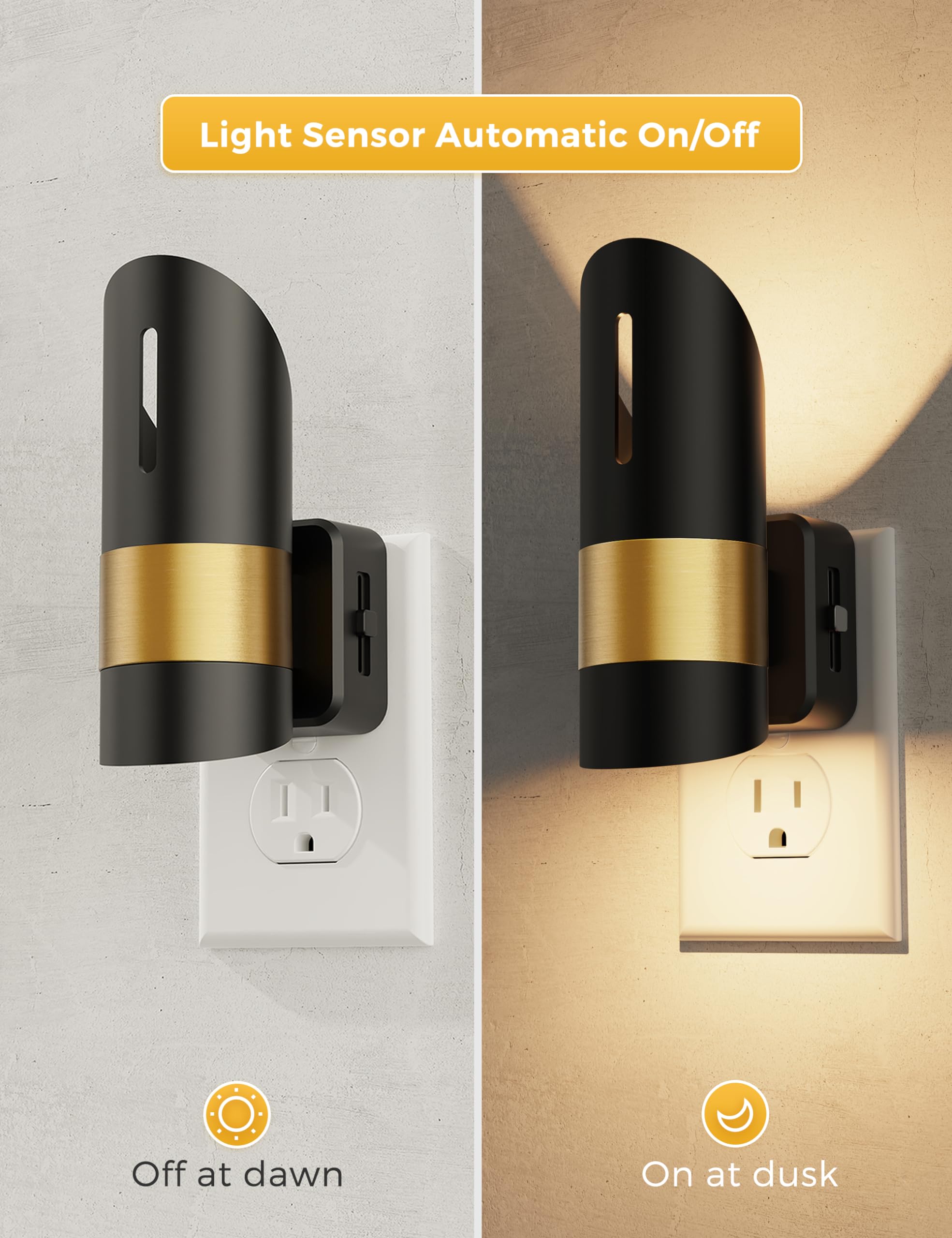 LED Night Light,Night Lights Plug into Wall ,Adjustable Brightness,Dusk to Dawn Sensor,3000K Soft White,Decorative Night Light for Home Bedroom Bathroom Hallway Living Room