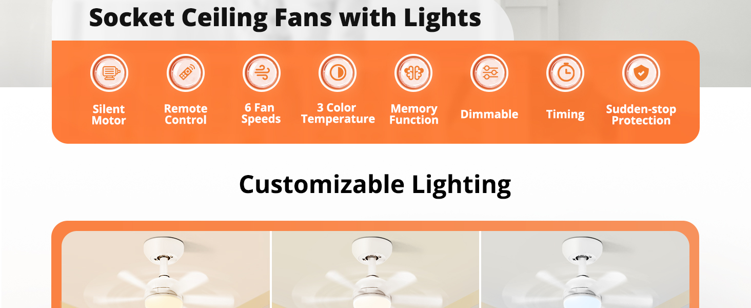Socket Fan Light with Remote (2)