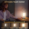 Touch Bedside Table Lamp for Bedroom Nightstand, Vintage Small Touch Lamp with Decorative Stained Glass Shade, Ambient LED Bulb, 3-way Dimmable Nightlight for Read, Retro Holiday Birthday Gifts 