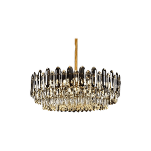 Electroplated Iron LED Modern Gold Crystal Chandelier E14 Lamp Head 550MM 750MM