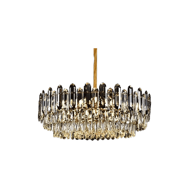 Electroplated Iron LED Modern Gold Crystal Chandelier E14 Lamp Head 550MM 750MM