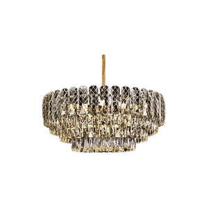9208 Electroplated Iron LED Gold Modern Crystal Pendant Lamp E14 Head 550MM 750MM