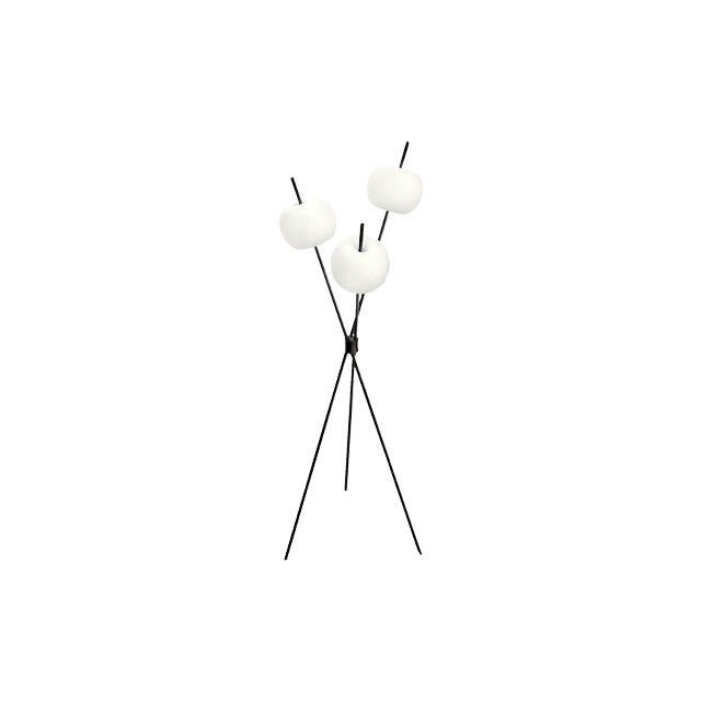 160 Apple Glass Led Black Floor Lamp 3 Bulbs