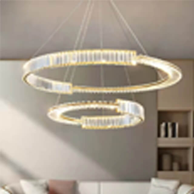 800Mm88+88W Two-Colour Light Source Hardware + Crystal Sheet Ceiling Chandelier For Living Room And Dining Room Interior Ceilings