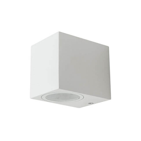 Outdoor LED Wall Glass Lens 80mm Square Lamp White Housing One Head 220-240V LED Wall Lamp Wholesale