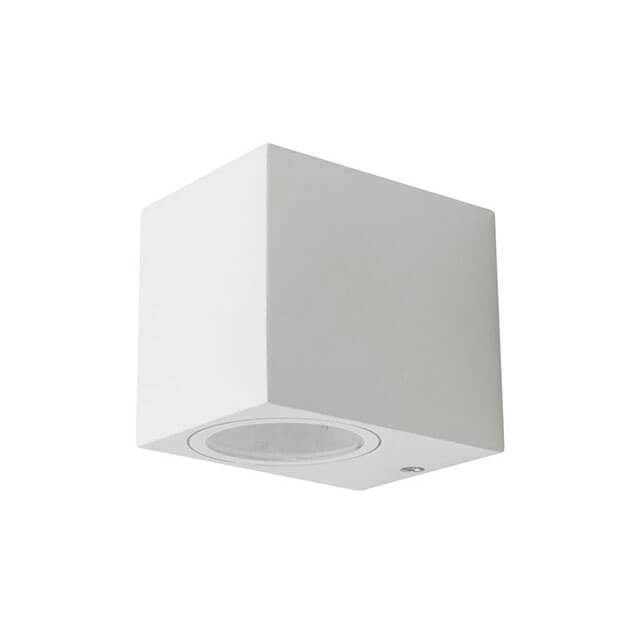 Outdoor LED Wall Glass Lens 80mm Square Lamp White Housing One Head 220-240V LED Wall Lamp Wholesale