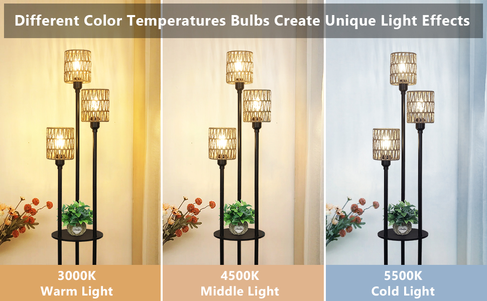 Boho Floor Lamp with Shelves (4)