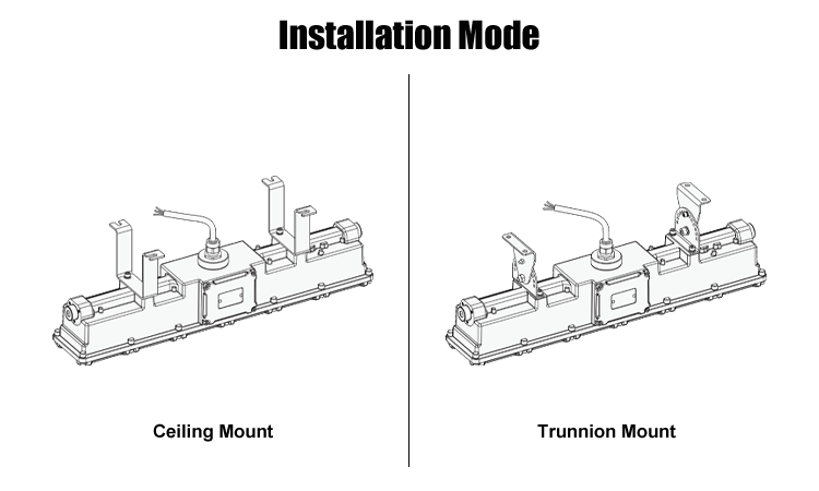5. Schematic diagram of product installation 5 installation methods 60W 100W LED modern linear explosion-proof lamp made in China 5000K gray linear lamp LED3030 wick