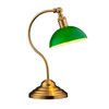 Cordless LED Table Lamp, Battery-Operated, Rechargeable, 3-Level Dimming, Universal USB-C Charging, 180° Swivel Head, Classic Glass Shade, Antique Brass 