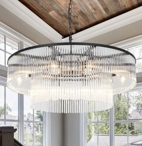  Modern Chandelier, Crystal Glass Chandelier Lighting, Round Dining Room Chandelier Contemporary Pendant Ceiling Light for Bedroom Foyer Entryway